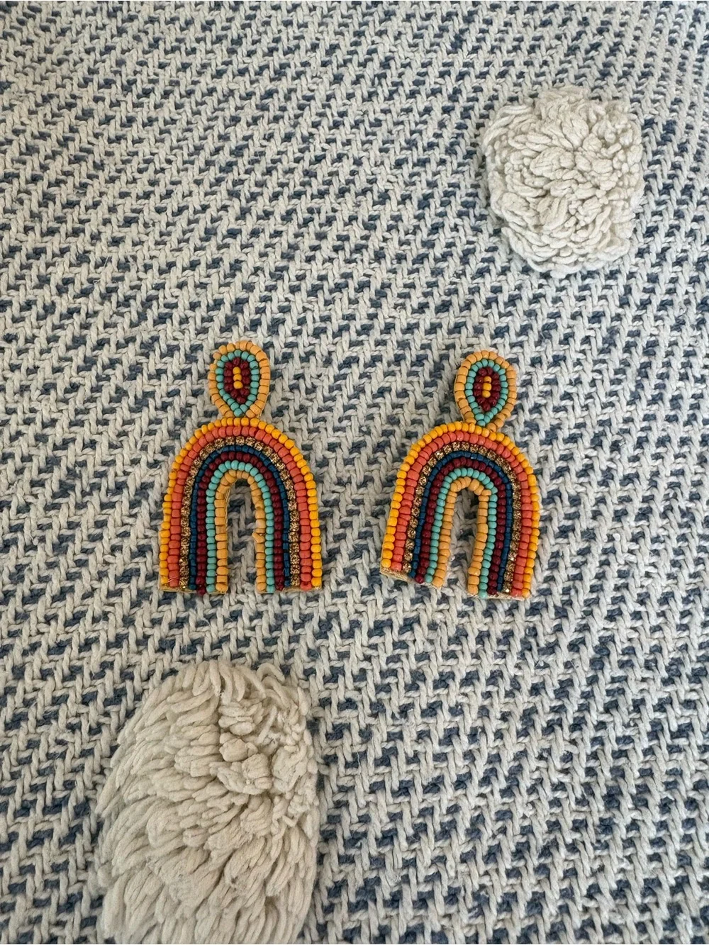 Rainbow beaded earrings